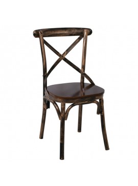 WOODWELL MARLIN Wood Καρέκλα, Μέταλλο Βαφή Black Gold 52x46x91cm Ε5160,1