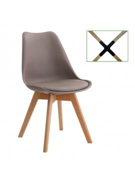 WOODWELL MARTIN Καρέκλα Metal Cross, Ξύλο PP Sand Beige, Μονταρισμένη Ταπετσαρία 49x56x82cm 49x56x82cm ΕΜ136,90