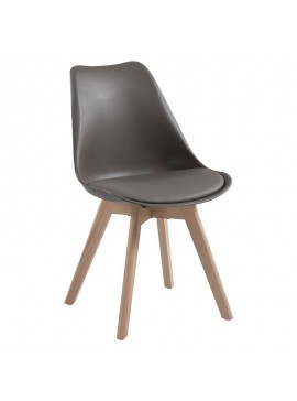 WOODWELL Woodwell Καρέκλα Τραπεζαρίας Κουζίνας, Ξύλο, PP Sand Beige, Αμοντάριστη Ταπετσαρία 48x56x82cm ΕΜ136,901