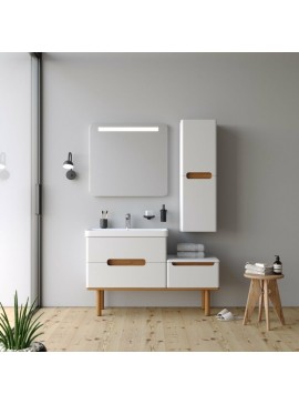 Σετ Έπιπλο Μπάνιου MASAL Λευκό MDF 18mm Λάκα 130 9SMAS130WHM Πάγκο 130x46x85cm