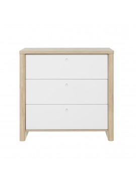 Insi Matis συρταριέρα με 3 συρτάρια 84x45x80εκ. Natural Chestnut / Λευκό  0201.GM11 