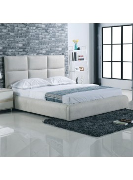 WOODWELL MAXIM Κρεβάτι Διπλό, για Στρώμα 160x200cm, Ύφασμα Απόχρωση Grey Stone 183x220x121cm Ε8080