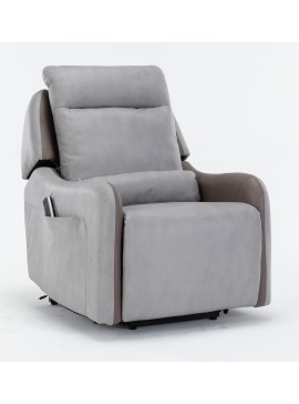 Insi Mayfair πολυθρόνα relax Shiatsu massage lift με ηλεκτρική ανάκλιση 80x88x102εκ. Γκρι ανοιχτο/Γκρι σκούρο ύφασμα  0051.AR52 