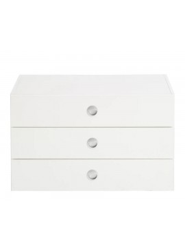 Συναρμολογημένη εσωτερική συρταριέρα για ντουλάπα Melbourne Λευκή 70x48x47cm