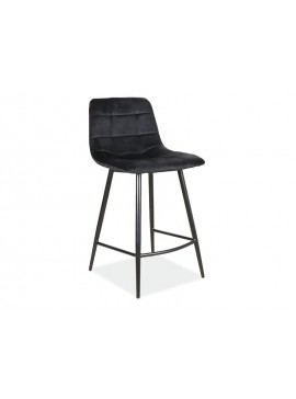 Καρέκλα μπαρ με επένδυση ύφασμα MIla-H 43x40x87 μαύρο/μαύρο βελούδο DIOMMI MILAH2VCC