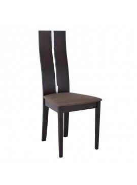 WOODWELL MILENO Καρέκλα Οξιά Καρυδί Burn Beech Ύφασμα Καφέ 46x47x103cm Ε7675
