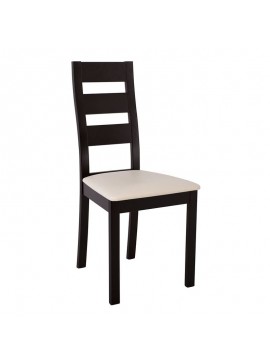 WOODWELL Ε782MILLER Καρέκλα Οξιά Σκούρο Καρυδί, PVC Εκρού 45x52x97cm Ε782