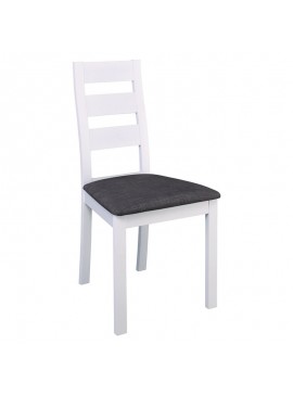 WOODWELL MILLER Καρέκλα Οξιά Άσπρο, Ύφασμα Γκρι 45x52x97cm Ε782,2