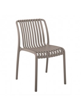 WOODWELL MODA Καρέκλα-Pro Στοιβαζόμενη PP - UV Protection, Απόχρωση Mocha 48x57x80cm Ε3801,3
