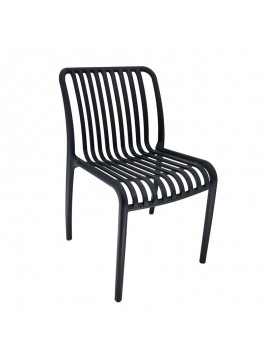 WOODWELL MODA-Ν Καρέκλα Στοιβαζόμενη PP, Απόχρωση Μαύρο 51x57x78cm Ε3801,5Ν