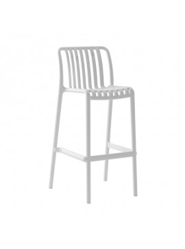 WOODWELL Ε3802,10MODA Σκαμπό Bar Στοιβαζόμενο PP - UV Protection, Απόχρωση Άσπρο 38x47x75/102cm Ε3802,10