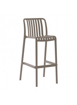 WOODWELL Ε3802,30MODA Σκαμπό Bar Στοιβαζόμενο PP - UV Protection, Απόχρωση Mocha 38x47x75/102cm Ε3802,30