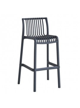 WOODWELL MODENA Σκαμπό Bar Στοιβαζόμενο PP-UV Protection Ανθρακί  50x50x76/100cm Ε3902,2