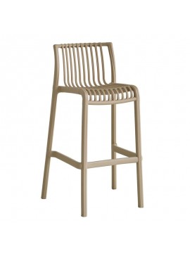 WOODWELL MODENA Σκαμπό Bar Στοιβαζόμενο PP-UV Protection Tortora  50x50x76/100cm Ε3902,1