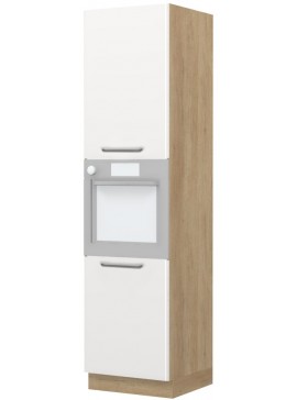 Intrahome Επιδαπέδιο ντουλάπι φούρνου ψηλό Modena K23-60-2KR-Δρυς - Λευκό γυαλιστερό Mήκος 60 Βάθος 60  'Υψος 235 162487409