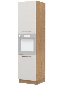 Intrahome Επιδαπέδιο ντουλάπι φούρνου ψηλό Modena K23-60-2KR-Καρυδί - Γκρι ανοιχτό Mήκος 60 Βάθος 60  'Υψος 235 162487429