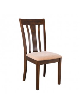 WOODWELL MOLTEN Καρέκλα Καρυδί, Ύφασμα Μπεζ 48x55x100cm Ε7093,1