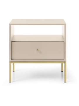 Lh-homefurniture Κομοδίνο Mono μπεζ +χρυσό 54x36x39cm P_Mono_11_Bz_g