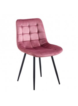 WOODWELL MYRIAM-R Καρέκλα Τραπεζαρίας, Μέταλλο Βαφή Μαύρο, Ύφασμα Velure Dirty Pink ( Συσκ.6 ) 53x60x85cm ΕΜ7913,1R