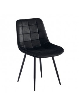 WOODWELL MYRIAM-R Καρέκλα Τραπεζαρίας, Μέταλλο Βαφή Μαύρο, Ύφασμα Velure Μαύρο ( Συσκ.4 ) 53x60x85cm ΕΜ7913,5R
