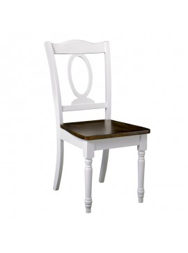 WOODWELL NAPOLEON Καρέκλα Tραπεζαρίας Ξύλο Άσπρο, Καρυδί 44x55x96cm Ε7072,5