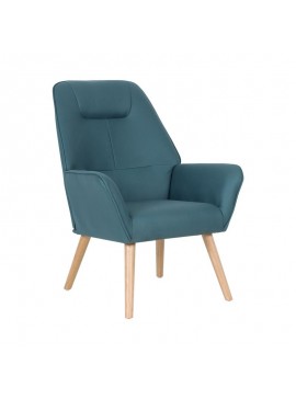 WOODWELL Ε7140,1NATTALY Πολυθρόνα - Μπερζέρα K/D, Ύφασμα Nabuk Μπλε 76x78x101cm Ε7140,1