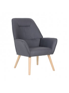 WOODWELL Ε7140,7NATTALY Πολυθρόνα - Μπερζέρα K/D, Ύφασμα Nabuk Γκρι 76x78x101cm Ε7140,7