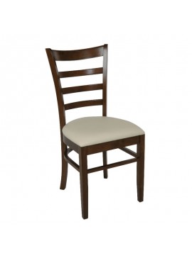 WOODWELL NATURALE Καρέκλα Καρυδί, Pu Εκρού 42x50x91cm Ε7052,3