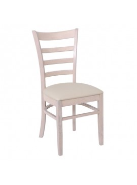 WOODWELL NATURALE Καρέκλα White Wash, Pu Εκρού 42x50x91cm Ε7052,5