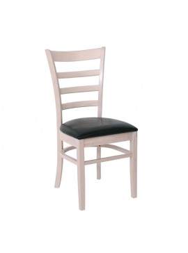 WOODWELL NATURALE Καρέκλα White Wash, Pu Μαύρο 42x50x91cm Ε7052