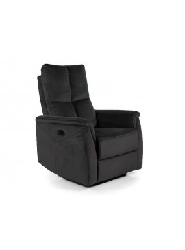 FOTEL ROZKŁADANY NEPTUN M (FUNKCJA MASAŻU) VELVET CZARNY BLUVEL 19 DIOMMI-80-3778