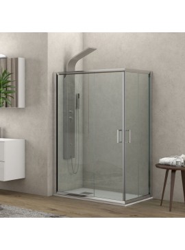 KARAG  NEW FLORA Καμπίνα ορθογώνια με διάφανο κρύσταλλο NEW FLORA 100 Χρωμέ KARAG KARAG-5206836090870