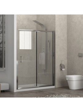 KARAG  NEW FLORA Καμπίνα από τοίχο σε τοίχο με διάφανο κρύσταλλο NEW FLORA 500 Χρωμέ KARAG 150x180cm KARAG-5206836567587