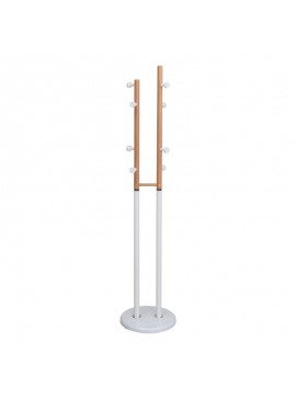 WOODWELL NORDIC DUO Καλόγερος Μέταλλο Βαφή Άσπρο, Φυσικό Φ37x170cm ΕΜ195,2