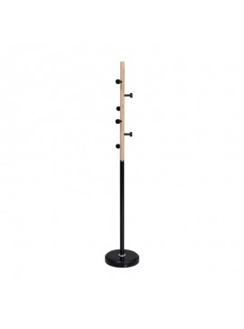 WOODWELL NORDIC Καλόγερος Μέταλλο Βαφή Μαύρο, Φυσικό Φ36x170cm ΕΜ194,1