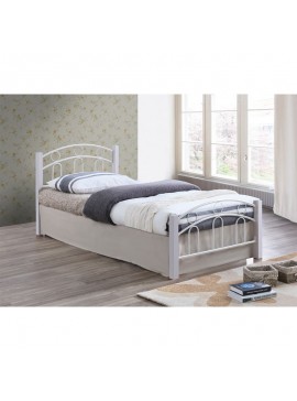WOODWELL NORTON Κρεβάτι Μονό, για Στρώμα 90x190cm, Μέταλλο Βαφή Άσπρο, Ξύλο Άσπρο 97x201x81cm Ε8070,1