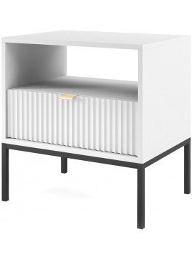 Lh-homefurniture Κομοδίνο Nova Λευκό 54x56x39cm P_Nova_11_Bi_b
