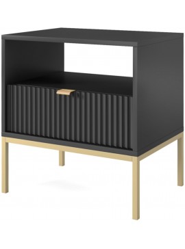 Lh-homefurniture Κομοδίνο Nova Ανθρακί + Χρυσό 54x56x39cm P_Nova_11_CZ_g
