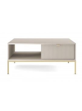 Τραπεζάκι Σαλονιού Nova Λευκό Kazmir + Χρυσό 104x46x68cm
