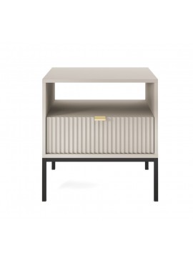 Κομοδίνο Nova Λευκό Kazmir + Ανθρακί 54x56x39cm