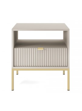 Κομοδίνο Nova Λευκό Kazmir + Χρυσό 54x56x39cm