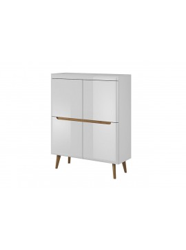 Lh-homefurniture Μπουφές Nordi Λευκό+Higloss λευκό+Riviera 107x134x40cm 24105-NR