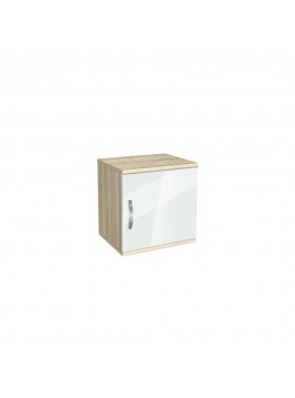 Κομοδίνο, AVA 1, Σονόμα/Λευκό γυαλιστερο΄ 39x40x50, Genomax Genom1219921933