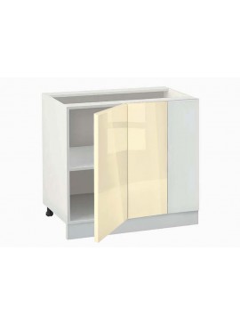 Ντουλάπι κουζίνας επιδαπέδιο γωνιακό 100εκ. Ivory, No 1001 MDF, κωδ. 1219922626, Genomax Genom1219922626