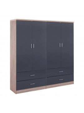 ΝΤΟΥΛΑΠΑ 4ΦΥΛΛΗ REINA ME 4 ΣΥΡΤΑΡΙΑ HM21259 ΜΕΛΑΜΙΝΗ ΓΚΡΙ-SONAMA 160x42x180Υεκ