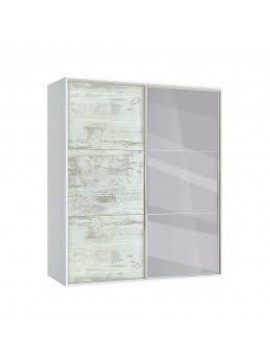 Ντουλάπα Συρόμενη με καθρέφτη, AVA 51, Λευκό/Crystal200x210x59, Genomax Genom1219921868