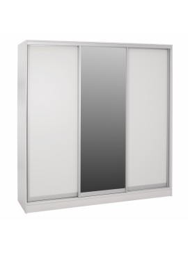 ΝΤΟΥΛΑΠΑ ΣΥΡΟΜΕΝΗ ADLER ΜΕΛΑΜΙΝΗΣ ΛΕΥΚΗ ΜΕ ΚΑΘΡΕΦΤΗ 3ΦΥΛΛΗ HM2461.03  183x60x220 εκ.