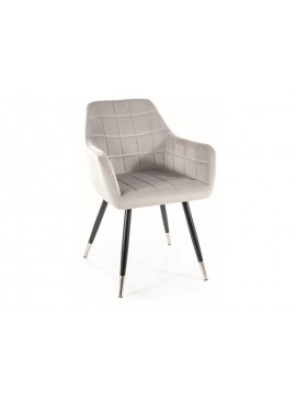 KRZESŁO NUXE VELVET CZARNY/CHROM STELAŻ/J. SZARY BLUVEL 03 DIOMMI-80-2959