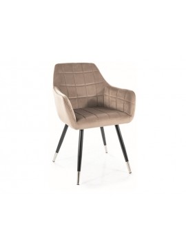 KRZESŁO NUXE VELVET CZARNY/CHROM STELAŻ/C.BEŻ BLUVEL 40 DIOMMI-80-2965