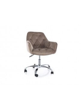 FOTEL OBROTOWY Q-190 VELVET CIEMNY BEŻ 40 DIOMMI-80-3771